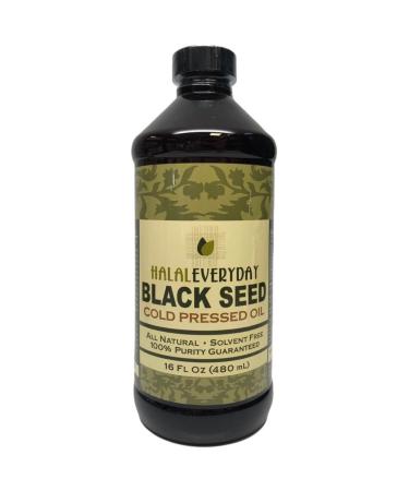 Raw Unrefined Unfiltered Very Dark and potent 100% Pure and Cold Pressed Black Seed (Nigella Sativa) Oil - 64oz - 4-16oz Bottles- NON-GMO and Vegan - 100% Hexane Free Halal Certified