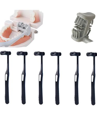 6-page round toothbrush super soft every tooth completely covers the sensory joy toothbrush 4 pieces deep cleaning portable toothbrush dental care for adults and children (black