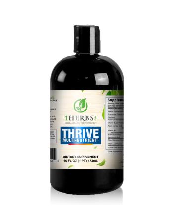 Thrive Multi-Nutrient Liquid - Alcohol Free Daily Multivitamin with Liquid Vitamin C and Vitamin B Complex  Vital Nutrients for Immune Support Brain Support and Hair Skin Nails Vitamins 16 Fl Oz