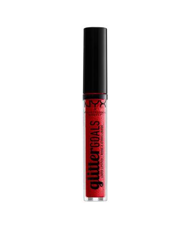 NYX Glitter Goals Liquid Lipstick in Cherry Quartz - Red with Magenta Glitter 0.1oz - Buy Online on GoSupps.com