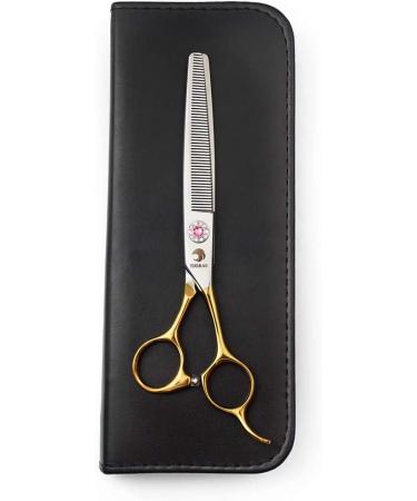 6.5 Inch Professional Pet Grooming Shears - Light Weight Multicolor Japan 440C Stainless Steel - D-Gold Thinning Scissor - Buy Online on GoSupps.com