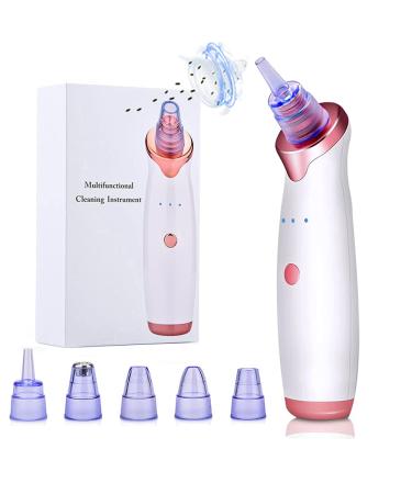 Blackhead Remover Pore Vacuum Cleaner- Electric Blackhead Vacuum Acne Comedone Whitehead Extractor Pore Cleaner Kit USB Rechargeable Pore Extractor Suction Tool with 5 Different Suction Heads 6 Piece Set
