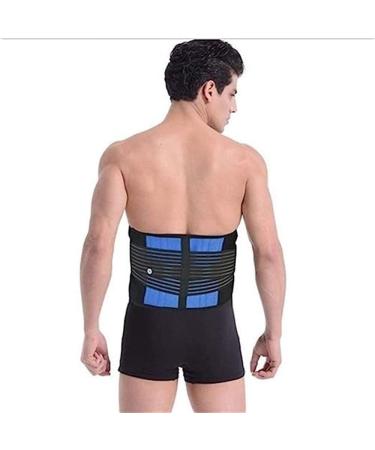 Wgust durable waist support belt lumbar spine lower waist double adjustable back belt for pain relief accessories Large men 5xl 6xl (color: blue size: l/large) l/large blue