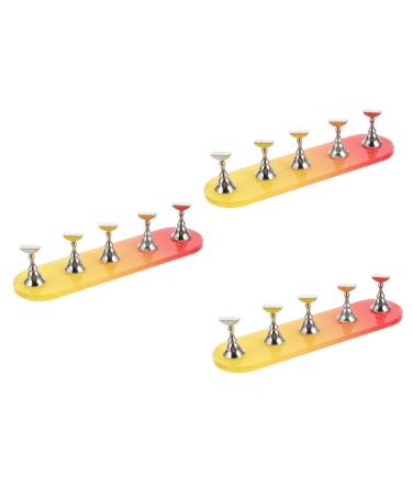 minkissy 3 Sets Nail Practice Holder Nail Art Practice Decorative Nail Racks Creative Nail Stands Nail Racks for Nail Art Magnetic Nail Display Nail Decor Bracket Plastic Strip