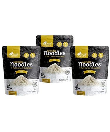 Wonder Noodles - Rice - Carb-Free, Keto Friendly - Gluten-Free, Kosher, Vegan, Zero Calories - ready to eat (Includes 3 packages - Each package contains 2 inner packs of 7oz each)