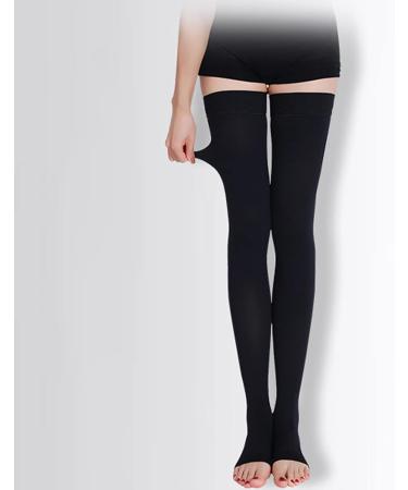 Shop Aciyd Varicose Vein Stockings - Medical Open Toe Compression Socks 20-30 mmHg for Edema & Flight - Breathable Calf Support Black XL - Buy Online on GoSupps.com
