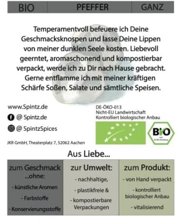  SPINTZ SPINTZ Organic Whole Black Pepper + Coarse Pink Natural Salt 500g Combo Offer (2 x 500g) Peppercorns and Salt for Pepper Mill Organic Black Pepper | - Buy Online on GoSupps.com