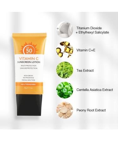 NEUTRIHERBS Tinted SPF 50 Sunscreen for Face & Body - Broad Spectrum PA++++ Sunblock with Vitamin E & Vitamin C - Buy Online on GoSupps.com