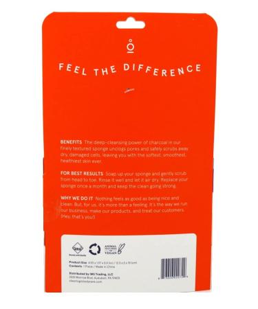 Clean Logic Charcoal Infused Sea Foam Body Sponge - Pack of 3 - Buy Online on GoSupps.com