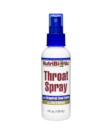 NutriBiotic Throat Spray with Grapefruit Seed Extract plus Zinc & Menthol 4 fl oz (118 ml)