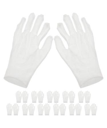 Beavorty 12 Pairs White Cotton Gloves Dry Hands Overnight Gloves Soft Stretchy Working Gloves Coins Jewelry Silver Inspection Gloves