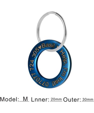 LYL Dog Tag - Blue Stainless Steel with Deep Engraving Front & Back | Ring Shape Size M - International Shipping - Buy Online on GoSupps.com