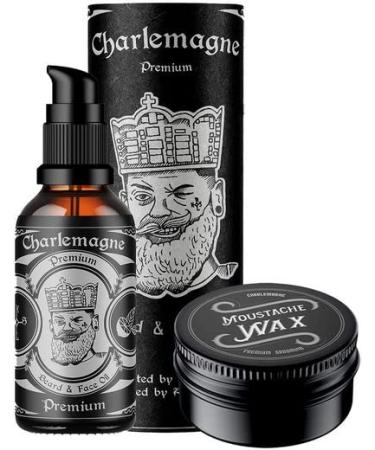 Charlemagne Bartpflege Set - consisting of beard oil and Mustache Wax - Gift for men - Gift man Bart Set - Care Men Barber Set - Gift set for men - Beard Set - Moustach Wax