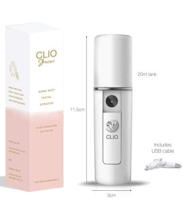 Clio Skincare Nano Mist Facial Sprayer for Moisturising Skin and Deep Hydration USB Rechargeable - Buy Online on GoSupps.com