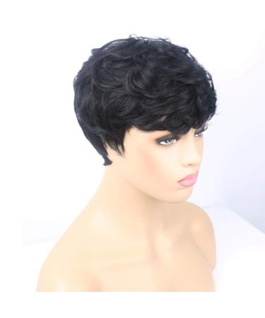 VCK Short Pixie Cut Wigs for Black Women - Natural Wavy Synthetic Heat Resistant 1B - Buy Online on GoSupps.com