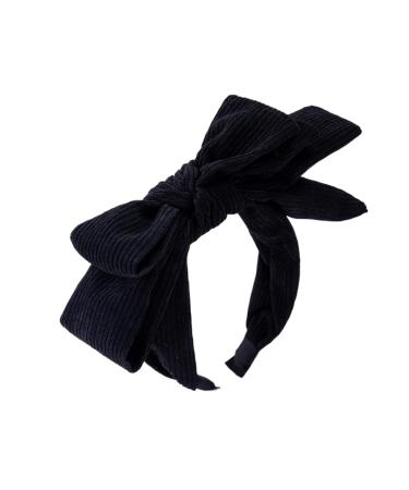 TQUXNGA Layered Bowknot Headbands for Woman Anti Slip Headbands Skincare Wide Brim Headband for Girls Washing Face Makeup Black