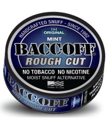 BaccOff, Original Mint Rough Cut, Premium Tobacco Free, Nicotine Free Snuff Alternative (1 Can) 1.1 Ounce (Pack of 1)