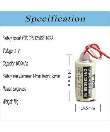 2-Pack FDK CR14250SE 3V 1/2AA PLC Battery 1000mAh for 1747-BA Backup Power Supply - International Shipping Available - Buy Online on GoSupps.com