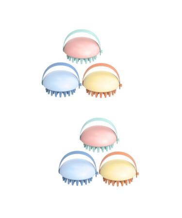Beavorty silicone shampoo 6 STK massage curb cleaning brush wet and dry massager breastfeeding ridge shampoo comb washer scalee brush