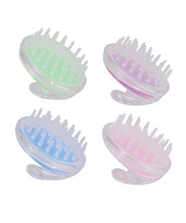 Magiclulu 4 pieces massage brush hairbrush silicone headbrush for the shower shampoo brush head massager electrical massage device hair shampoo brushes take a bathroom as shown