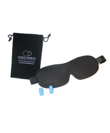 Dream Shields Sleeping Eye Mask Kit with Earplugs and Cloth Carry Pouch