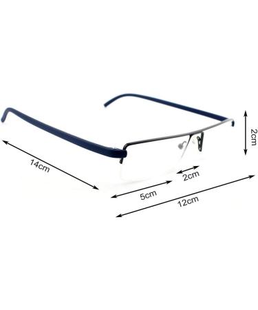MMOWW 3 Series Pack Ultralight Reading Glasses for Men & Women | TR90 Half-frame Metal Glasses with Case - Blue 3.0X - Buy Online on GoSupps.com