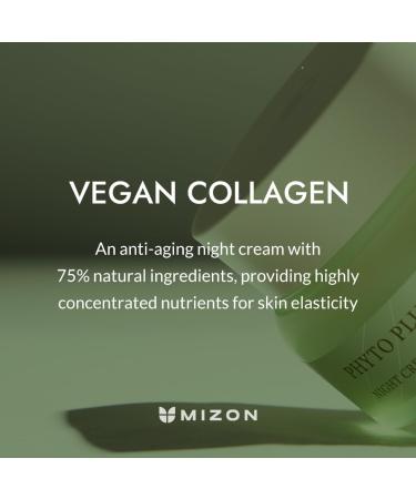 MIZON Phyto Plump Collagen Night Cream | 75% Natural Anti-Wrinkle Hydrating Vegan Formula | Boost Elasticity & Moisture (50ml - Buy Online on GoSupps.com