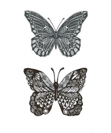 SanerLian Butterfly Temporary Tattoo Sticker Set - 12 pcs, Body Art for Women/Girls, Chest/Back/Arm Fake Tattoo, Moth Insect Design 10.5X6cm - Buy Online on GoSupps.com
