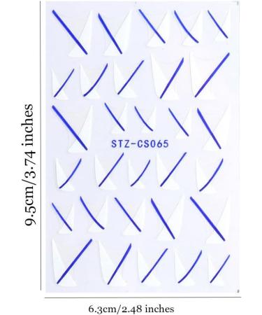 Adhesive Decals Black Blue Green DIY Manicure Wave French French Tips Nail Stickers Silver White 3D(STZ-CS063) - Buy Online on GoSupps.com