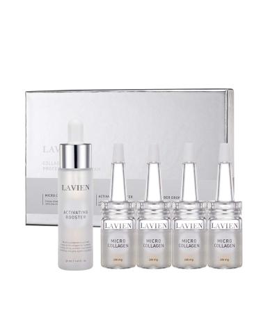 Lavien Collagen Professional Program - Skincare Set Micro Collagen and Activating Booster - Ceramide Elastin and Hyaluronic Acid Suitable for Oily Skin - 30 ml Booster Bottle 4-200 mg