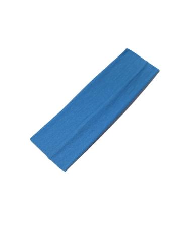WESTEND CHOICE 7cm Wide Headbands Plain Stretchy Hairband Unisex Kylie Headband Bandeau Exercise Gym Headbands for Women & Men Soft Yoga Head Band (Blue)