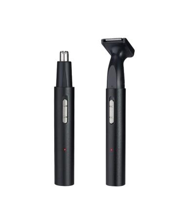 2 in 1 Nose Hair Trimmer USB Rechargeable Nose and Ear Hair Trimmer for Women Men Waterproof Dual Edge Blades Nose Hair Remover for Hotel Bathroom Easy Cleansing Razor One Color