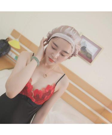 Superlike 100% Pure Mulberry Silk Black Night Cap for Women - Adjustable and Traceless Sleep Hat - One Size - Buy Online on GoSupps.com