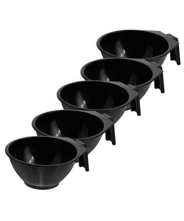 VICASKY Ensemble De 5 Bols De Teinture Capillaire Noirs Grands Bols M langeurs En Plastique Solide Pour Salon De Coiffure Et Usage Maison Accessoires Pour Coloration Capillaire