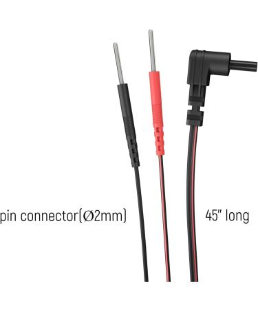 iStim 45 Lead Wires Replacement for TENS/EMS/IF Electrodes - 4 Pack of 2mm Pin Cable Connectors - Compatible Electrotherapy Accessories - Buy Online on GoSupps.com