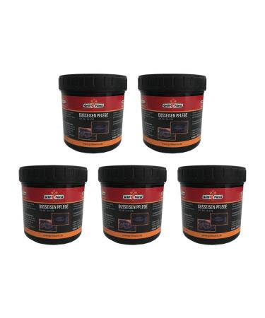 Grillf rst Burning and nursing paste including sponge 5 x 250 ml - care for cast iron cast rust dutch oven and fire pot made of coconut oil and wax 5x care paste