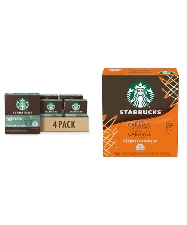 Starbucks By Nespresso Pike Place Roast Coffee Pods Medium Roast Nespresso Vertuo Line & Smooth Caramel For NESPRESSO VERTUO Flavoured Blonde Roast Notes of Buttery Caramel and Vanilla Coffee+Smooth Caramel