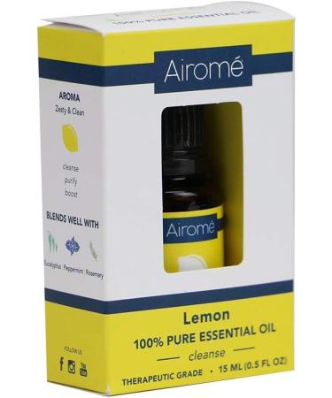 Buy Airom 100% Pure Therapeutic Grade Lemon Essential Oil | Non-GMO Ethically-Sourced | 15 mL Amber Glass Bottle - International Shipping Available - Buy Online on GoSupps.com