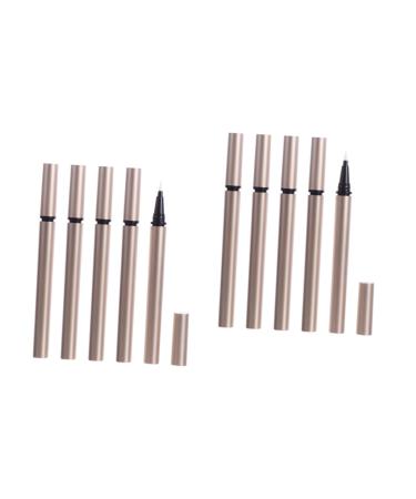 TOVINANNA 10 Pieces Empty Eyeliner Eyeliner Transparent Tube Eyeliner Pencil Eyeliner Bottle Empty Eyeliner Tube Brown Eyeliner Applicators Liquid Gold