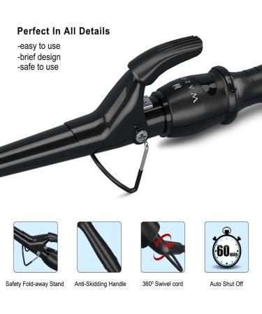 Wazor Ceramic 1-1/2" Tapered Hair Curler with Short Clip Fast Heat-up 9 Temp Setting Curling Wand for Long Lasting Curls or Waves Auto Shut Off LED Display and 2 Hair Clips - Buy Online on GoSupps.com