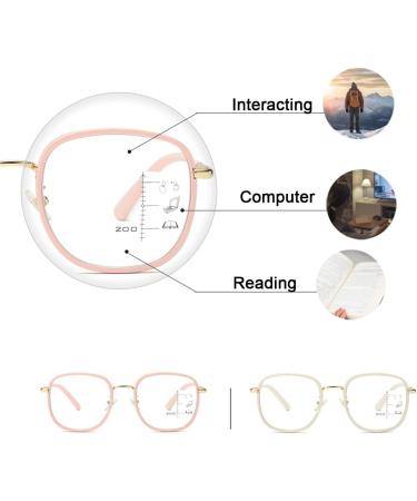 Fashion Oversized Multifocus Reading Glasses for Women Blue Light Blocking Computer Reader Anti Eyestrain Glasses(Couleur:Blanc Grandeur:2.5x) - Buy Online on GoSupps.com