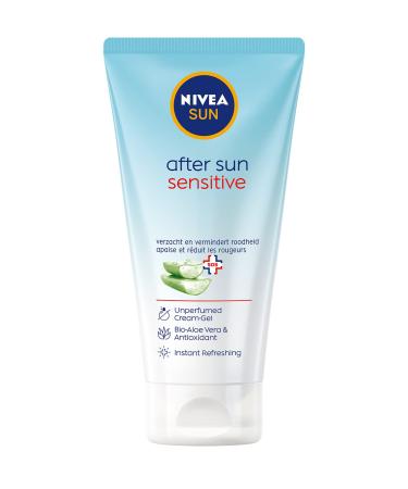 Nivea Sun after Sun Sensitive SOS cream gel (175 ml) cooling after sun gel with skin-calming effect skin gel with organic aloe vera and antioxidants for sensitive skin
