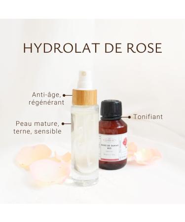 MY COSMETIK - Organic Rose Hydrosol - Ecocert Certified Organic Cosmetic Floral Water - Made in France - Anti-aging awakens the complexion - 50 ml - Buy Online on GoSupps.com