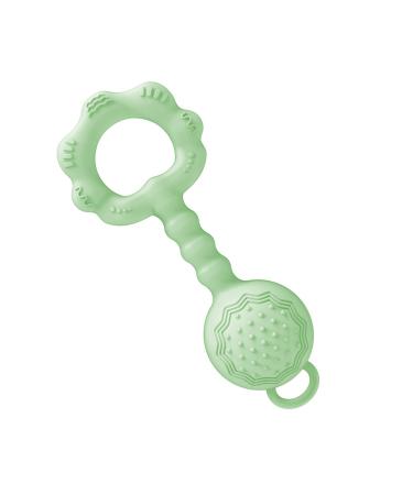 Silicone Baby Teether Rattle Toy  WHOZU Baby Teething Toy for Infants Girls and Boys 0-6-12-18 Months  Soft and Flexible  Green