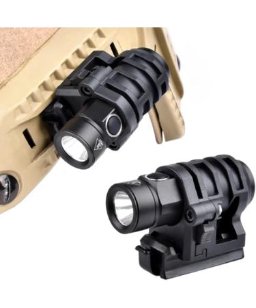 Qiruimy Tactical military helmet light mini-400 lumens aluminum flashlight multifunctional stroboscope light with quick helmet clip rail. WCP002
