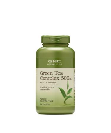 GNC Herbal Plus Green Tea Complex 500mg, 200 Vegetarian Capsules, Supports Metabolism
