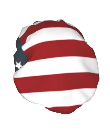 American Flag Shower Cap for Women - Waterproof Double Layer Design for Spa, Hotel, and Salon Use - Buy Online on GoSupps.com