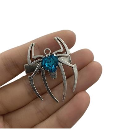 xbiez Halloween Spiders Hair Pin for Teens Gothic Rhinestone Hair Clip Girls Hair Barrettes Side Bangs Clip Hair Styling Tool Blue