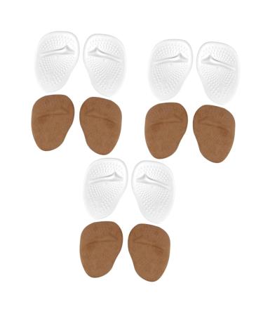FRCOLOR 6 Pairs Silicone Forefoot Pad High Heel Metatarsal Pads for Women Metatarsal Foot Pad Forefoot Cushion Silicone Gel Shoe Cushion of Foot Women's Pu Polyurethane Non-Slip Foot Pads Assorted Colorx3pcs 10.2X7.4CMx3pcs