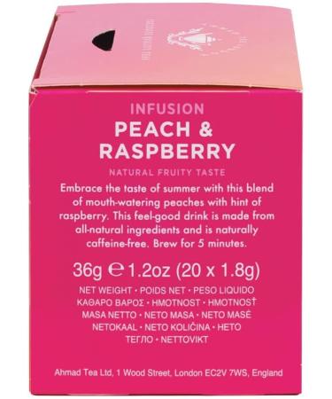 Ahmad Tea Peach & Raspberry Infusion - 20 Teabag Peach 20 Count (Pack of 1) - Buy Online on GoSupps.com
